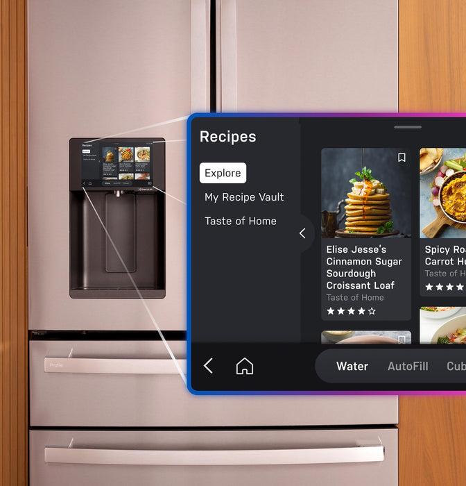 GE Profile™ ENERGY STAR® 27.9 Cu. Ft. Smart 4-Door French-Door Refrigerator with Kitchen Assistant™ PVD28HYYFS