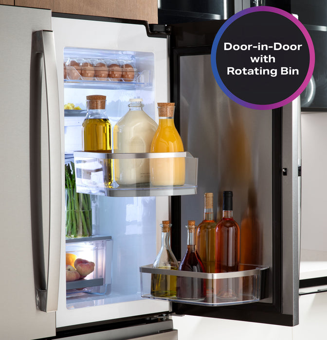 GE Profile™ ENERGY STAR® 27.9 Cu. Ft. Smart 4-Door French-Door Refrigerator with Kitchen Assistant™ PVD28HYYFS
