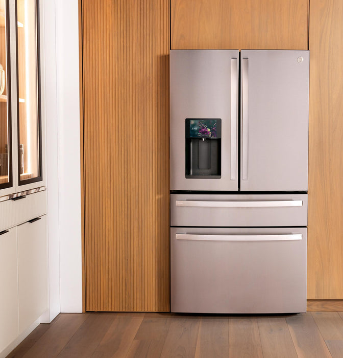 GE Profile™ ENERGY STAR® 27.9 Cu. Ft. Smart 4-Door French-Door Refrigerator with Kitchen Assistant™ PVD28HYYFS
