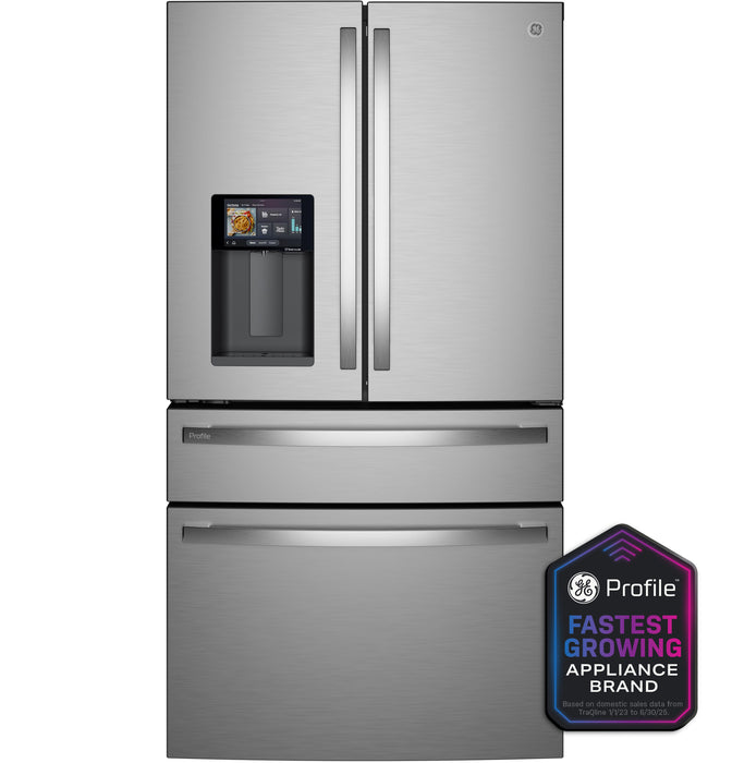 GE Profile™ ENERGY STAR® 27.9 Cu. Ft. Smart 4-Door French-Door Refrigerator with Kitchen Assistant™ PVD28HYYFS