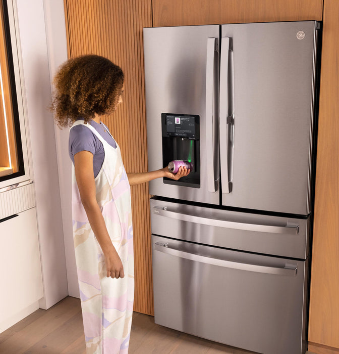 GE Profile™ ENERGY STAR® 22.4 Cu. Ft. Smart Counter-Depth 4-Door French-Door Refrigerator with Kitchen Assistant™ PXD22HYYFS