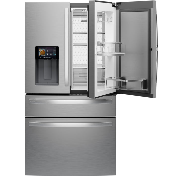GE Profile™ ENERGY STAR® 22.4 Cu. Ft. Smart Counter-Depth 4-Door French-Door Refrigerator with Kitchen Assistant™ PXD22HYYFS