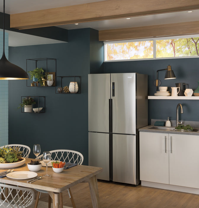 Haier ENERGY STAR® 16.8 Cu. Ft. Quad Door Refrigerator QHE16HYPFS - FAMSA Furniture (TX)