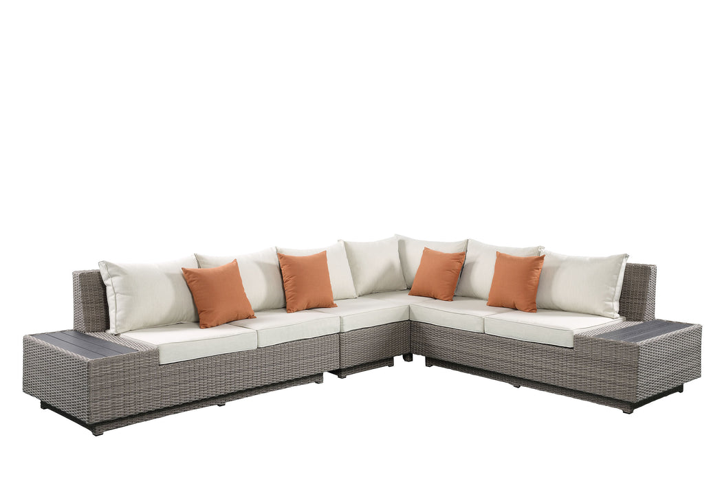 Salena Patio Sectional Sofa w/4 Pillows & Coffee Table - Image 11