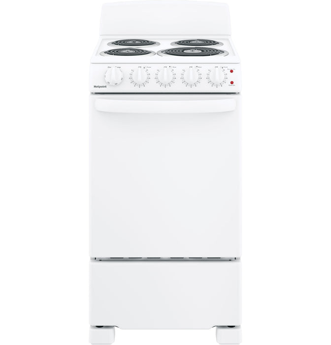 Hotpoint® ENERGY STAR® 20" Electric Free-Standing Front-Control Electric Range RAS200DMWW - FAMSA Furniture (TX)