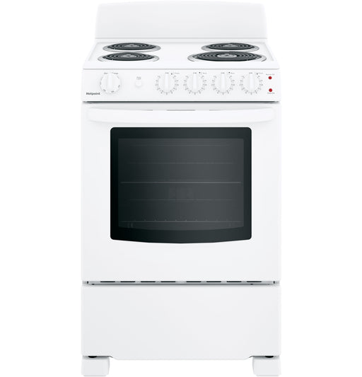 Hotpoint® ENERGY STAR® 24" Electric Free-Standing Front-Control Range RAS240DMWW - FAMSA Furniture (TX)