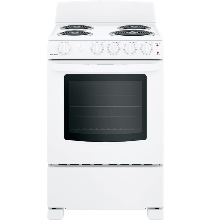 Hotpoint® ENERGY STAR® 24" Electric Free-Standing Front-Control Range RAS240DMWW - FAMSA Furniture (TX)