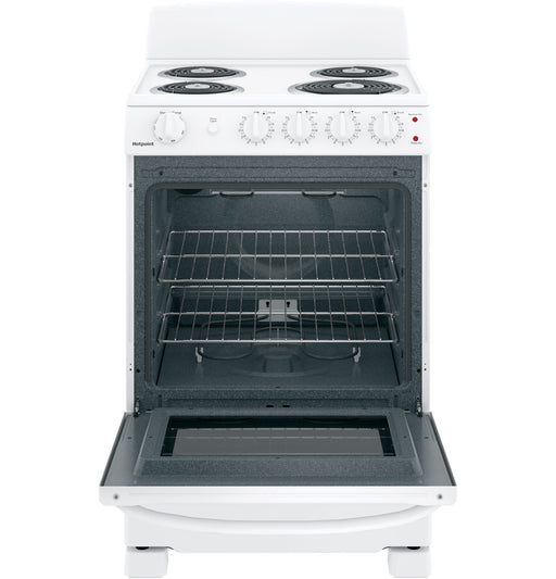 Hotpoint® ENERGY STAR® 24" Electric Free-Standing Front-Control Range RAS240DMWW - FAMSA Furniture (TX)