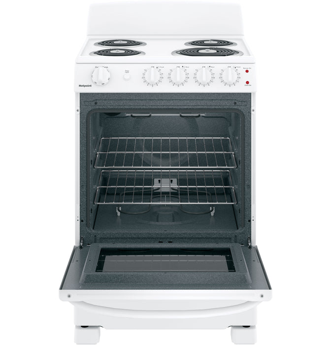 Hotpoint® ENERGY STAR® 24" Electric Free-Standing Front-Control Range RAS240DMWW