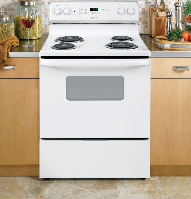 Hotpoint® ENERGY STAR® 30" Free-Standing Standard Clean Electric Range RBS360DMWW - FAMSA Furniture (TX)