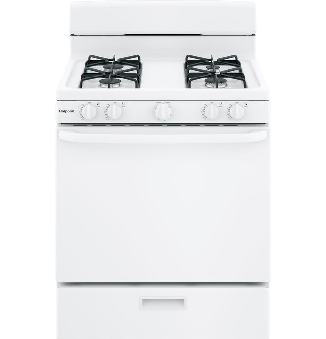 Hotpoint® 30" Free-Standing Gas Range RGBS300DMWW