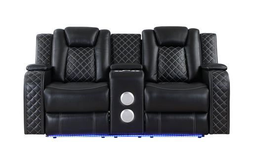 SH8895BLK-2 Pw D. Recln Loveseat W/ Console image