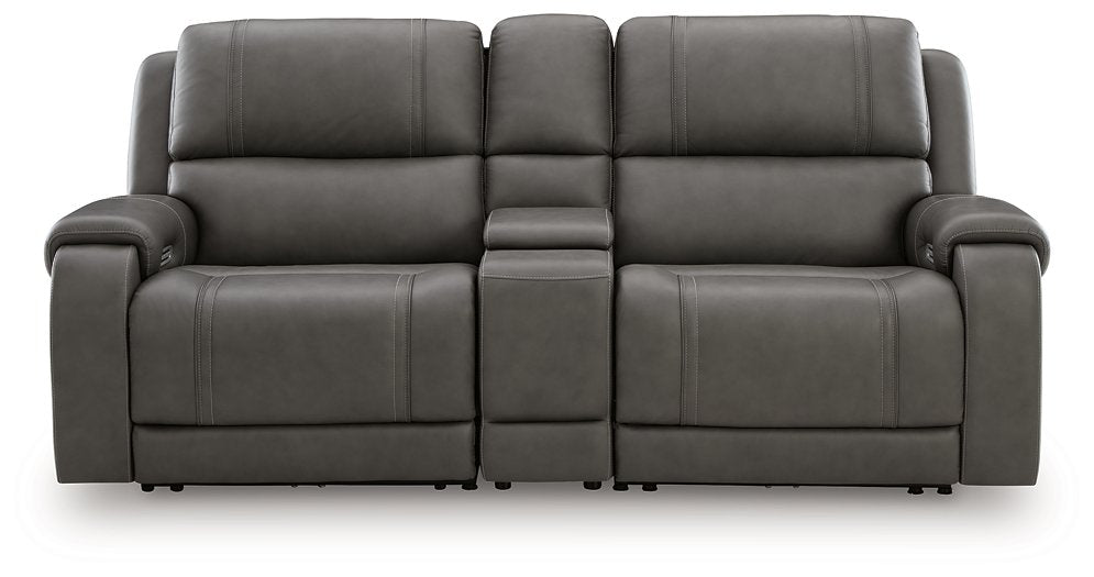 5Z - Pittson Power Reclining Sectional Loveseat with Console - FAMSA Furniture (TX)