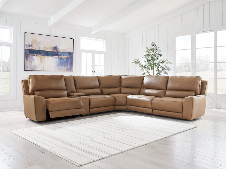 DeepWakes Reclining Sectional with Storage Console - FAMSA Furniture (TX)