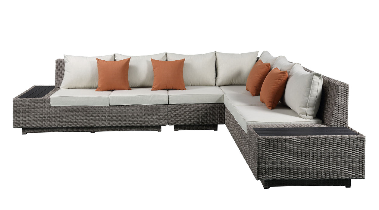 Salena Patio Sectional Sofa w/4 Pillows & Coffee Table - Image 12