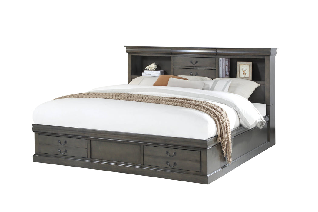 Louis Philippe III Queen Bed w/Storage - Image 10