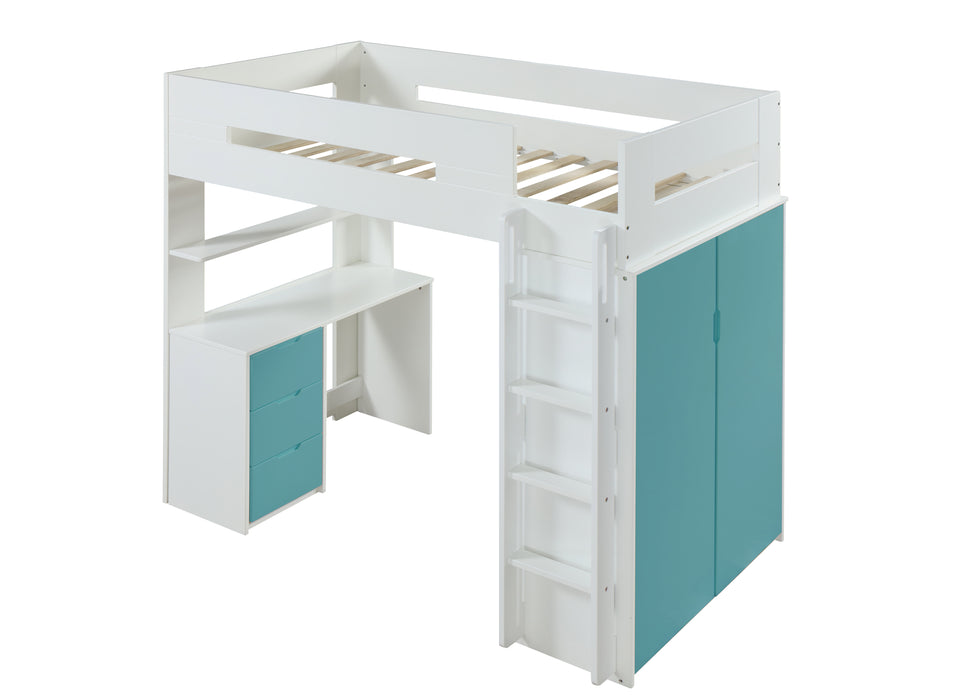 Nerice Twin Loft Bed w/Desk & Wardrobe - Image 4