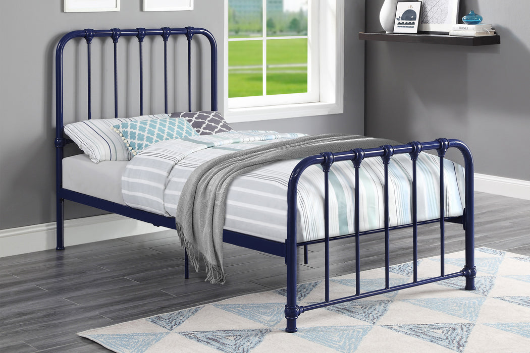 Bethany Twin Platform Bed in Blue - 1571BUT-1 - FAMSA Furniture (TX)