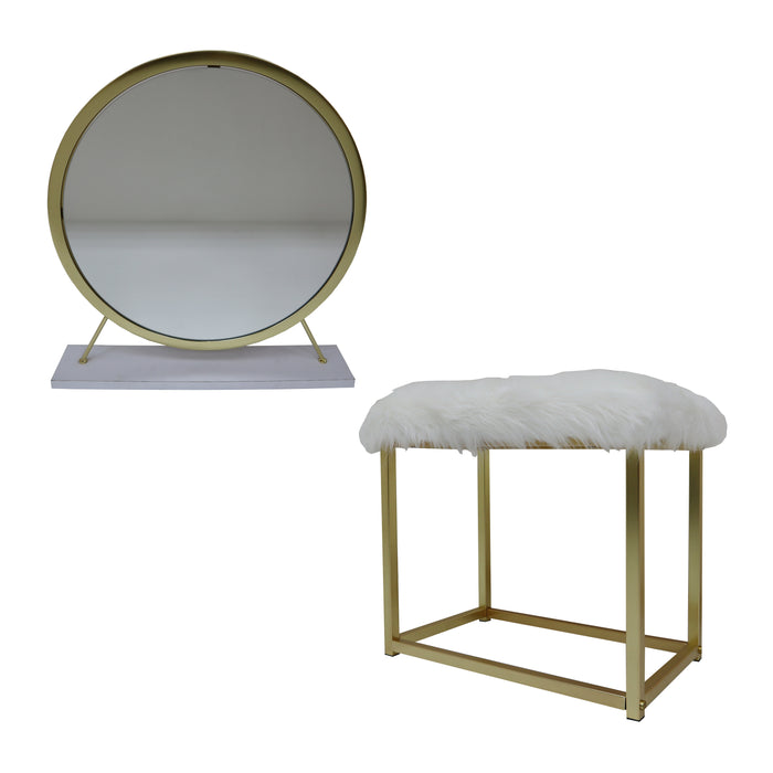 Adao Vanity Mirror & Stool - Image 3
