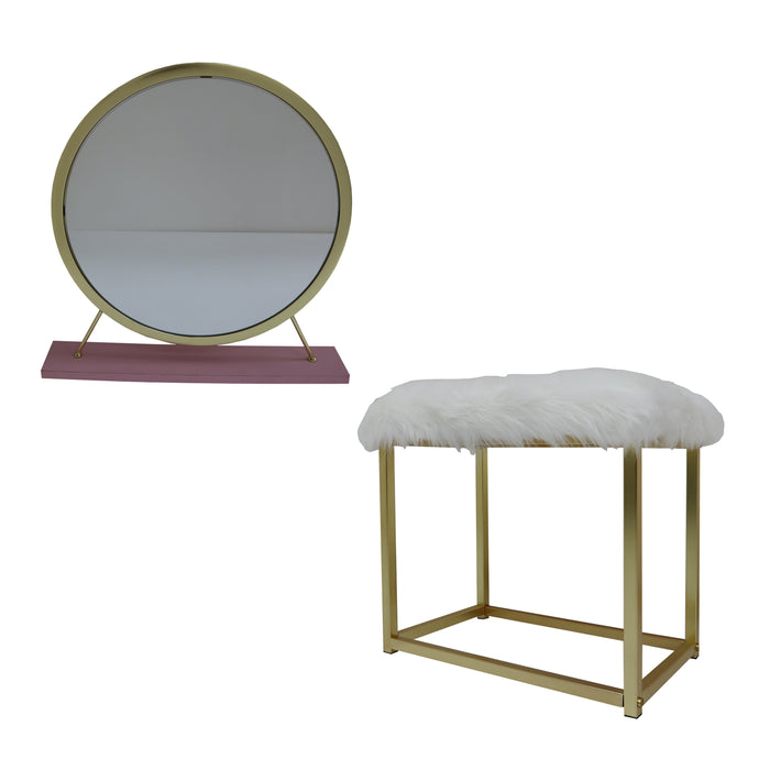 Adao Vanity Mirror & Stool - Image 3
