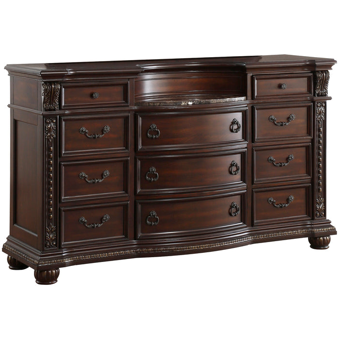 Cavalier Dresser, Marble Insert in Cherry - 1757-5 - FAMSA Furniture (TX)