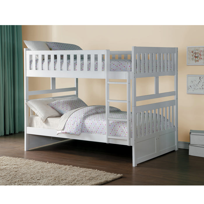 Galen (3) Full/Full Bunk Bed in White - B2053FFW-1* - FAMSA Furniture (TX)