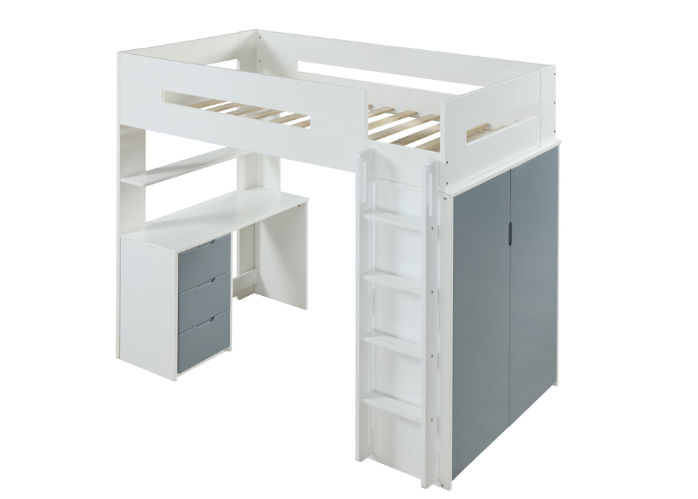Nerice Twin Loft Bed w/Desk & Wardrobe - Image 4