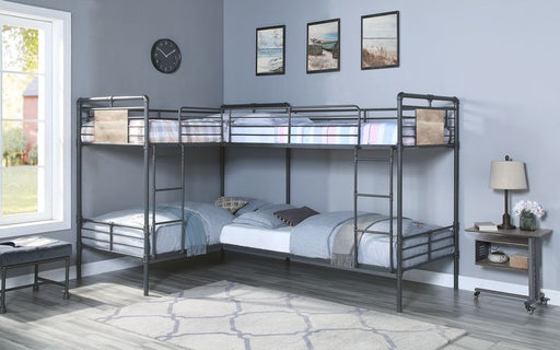 Cordelia L Shape Bunk Bed (T/T/T/T)