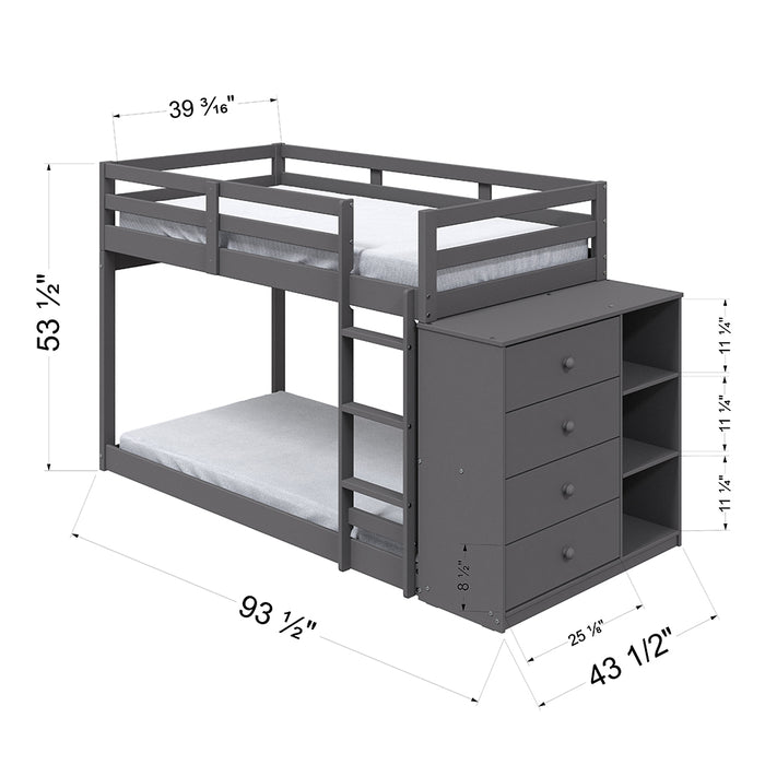 Gaston Bunk Bed (T/T) w/4 Drawers & 3 Compartments - Image 10