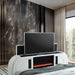 Shelyn Queen Bed w/LED, TV Cabinet, Fireplace & Bluetooth - Image 8