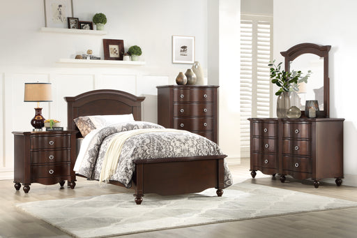 Meghan Twin Bed in Cherry/Espresso - 2058CT-1 - FAMSA Furniture (TX)