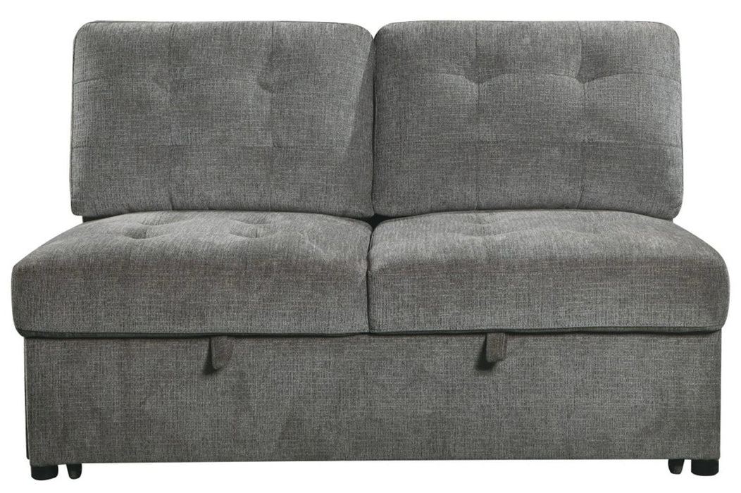 Logansport Armless 2-Seater with Pull-out Bed in Gray 9401GRY-2A