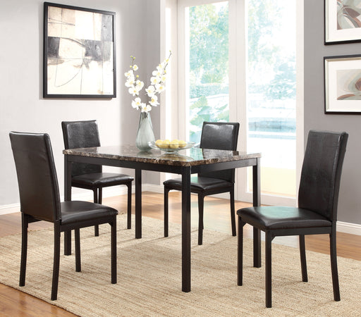 Tempe Dining Table, Faux Marble Top in Brown/Black - 2601-48 - FAMSA Furniture (TX)