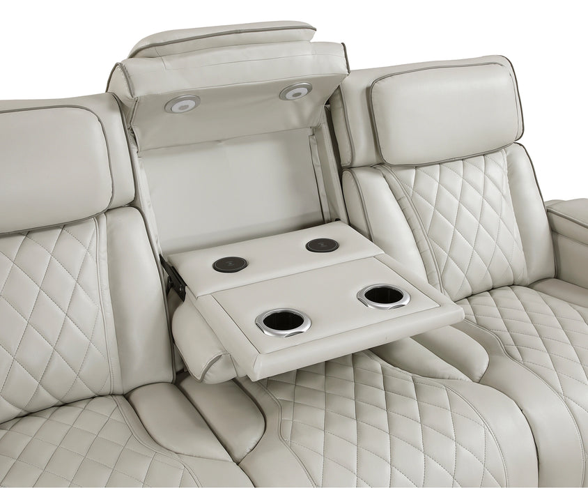 Fairway Power Double Reclining Sofa With Center Drop-Down Cup Holders