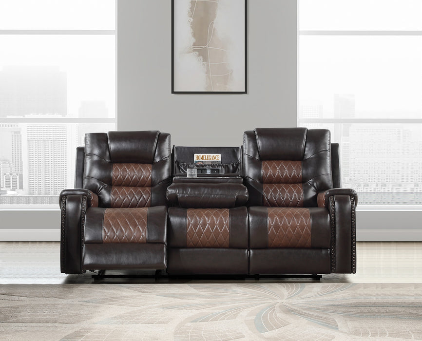SH8890BRW-3 Reclining Sofa W/Drop Down Tbl image