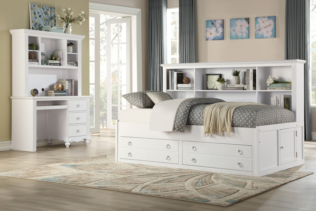 Meghan Full Lounge Storage Bed in White - 2058WHPRF-1 - FAMSA Furniture (TX)