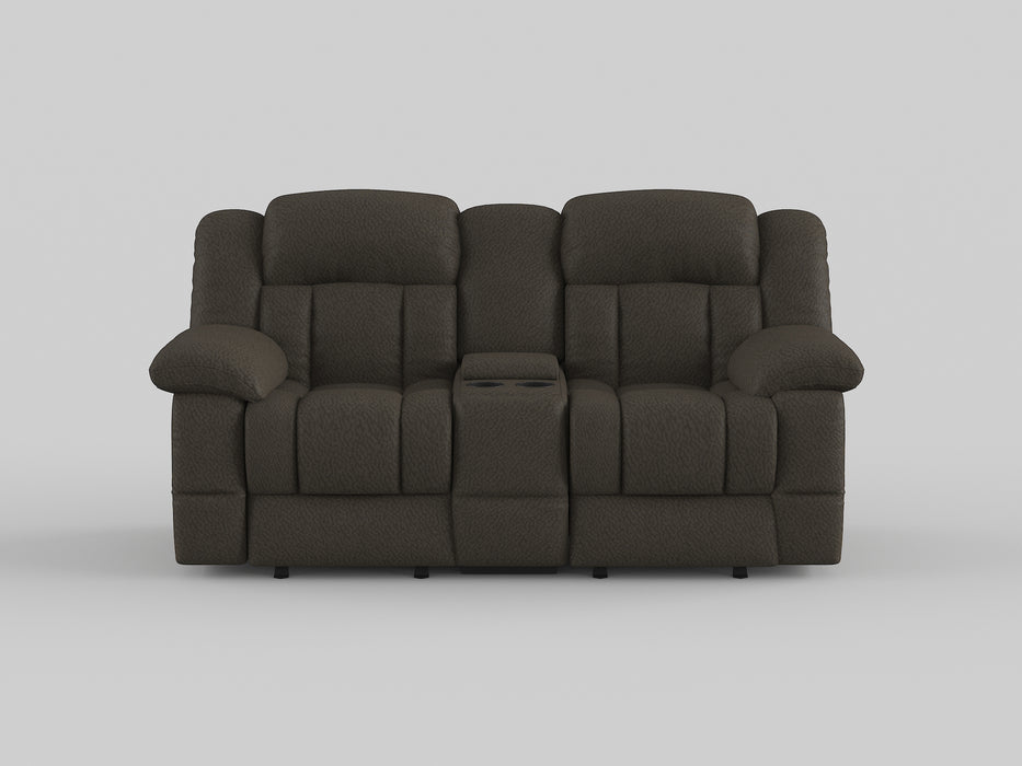 Laurelton Double Glider Reclining Loveseat with Center Console in Brown - 9636-2 - FAMSA Furniture (TX)