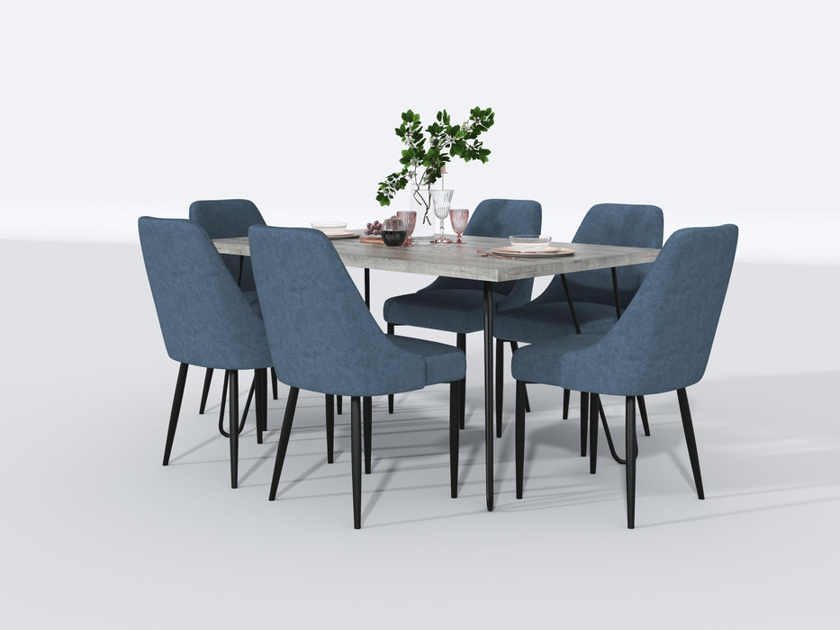 Keene Side Chair in Gray/Metal - 5817GYS - FAMSA Furniture (TX)