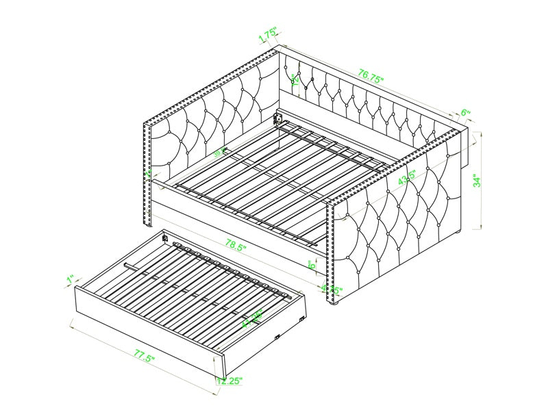 Tina Daybed Gunmetal - FAMSA Furniture (TX)