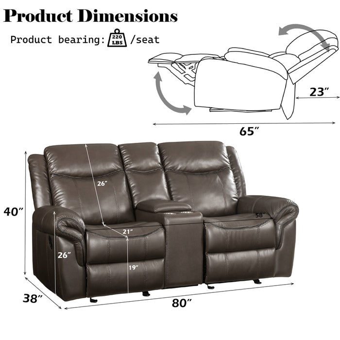 Lydia Motion Loveseat w/USB Port & Console - Image 8