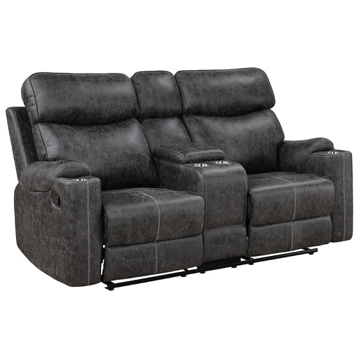 Hirah Motion Loveseat w/Console & USB Port - Image 2