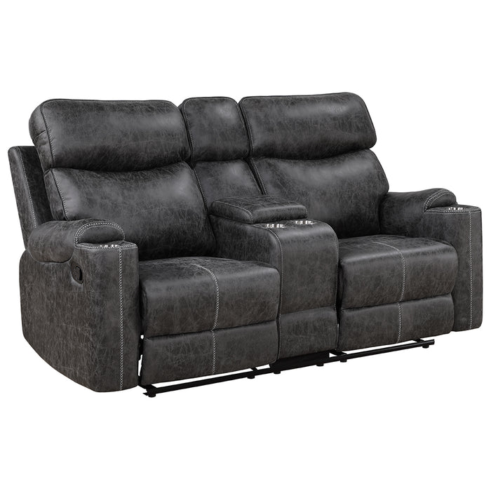 Hirah Motion Loveseat w/Console & USB Port - Image 2