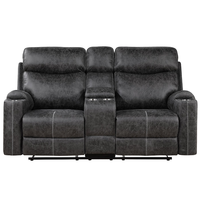 Hirah Motion Loveseat w/Console & USB Port - Image 3