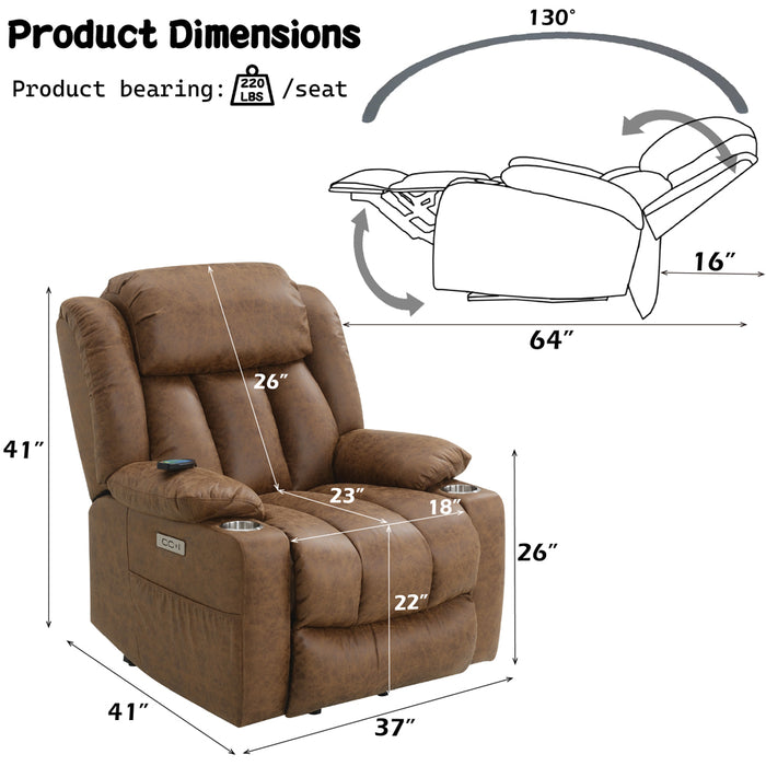 Omarion Power Recliner w/Lift, Heating & Massage - Image 15