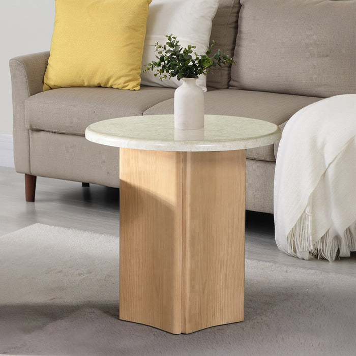 Qwin End Table w/Natrual Marble Top