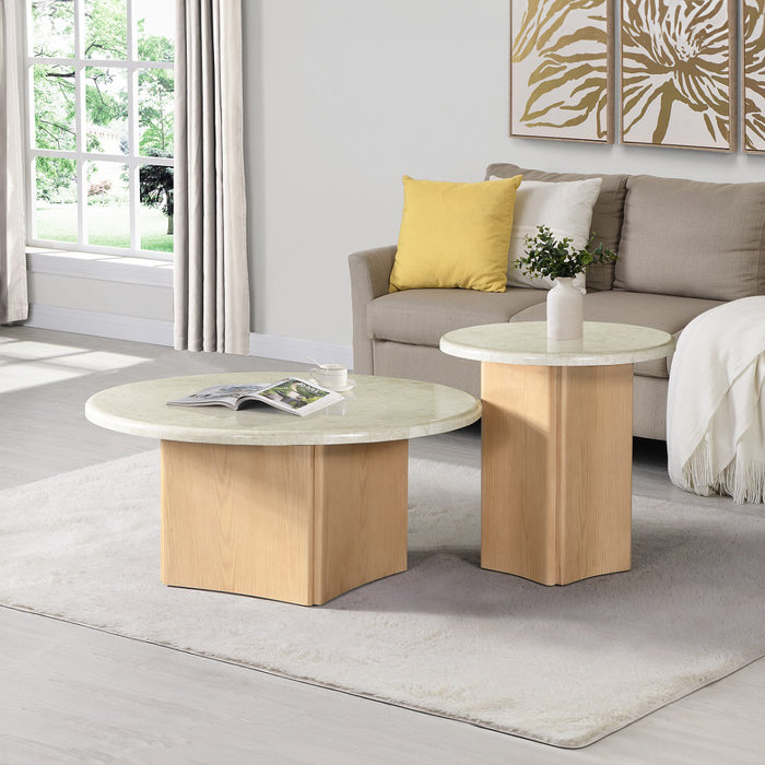 Qwin End Table w/Natrual Marble Top - Image 5