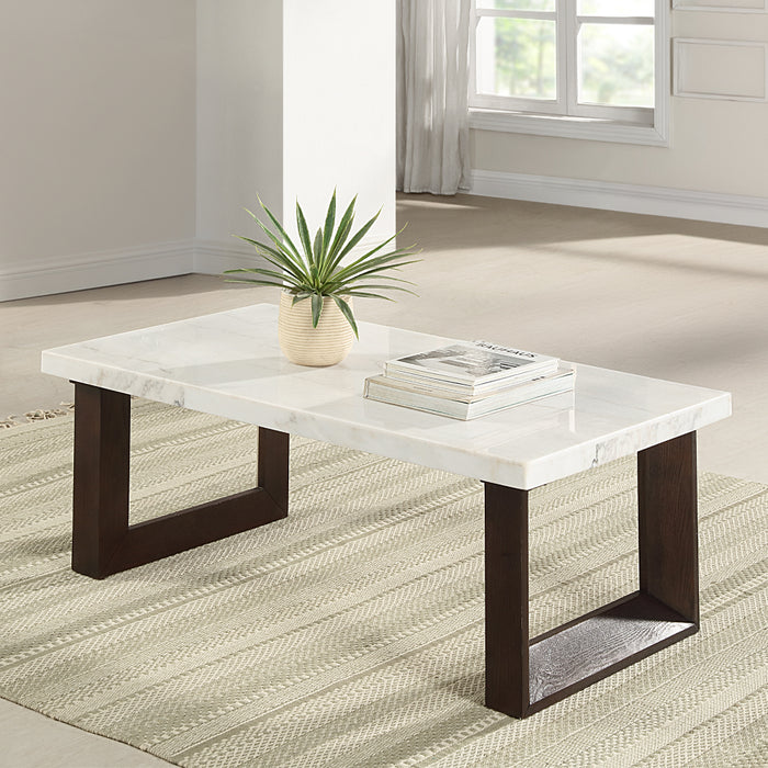 Edwyn Coffee Table w/Natrual Marble Top