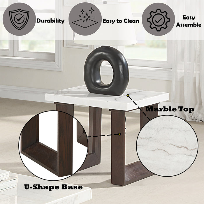 Edwyn End Table w/Natrual Marble Top - Image 6