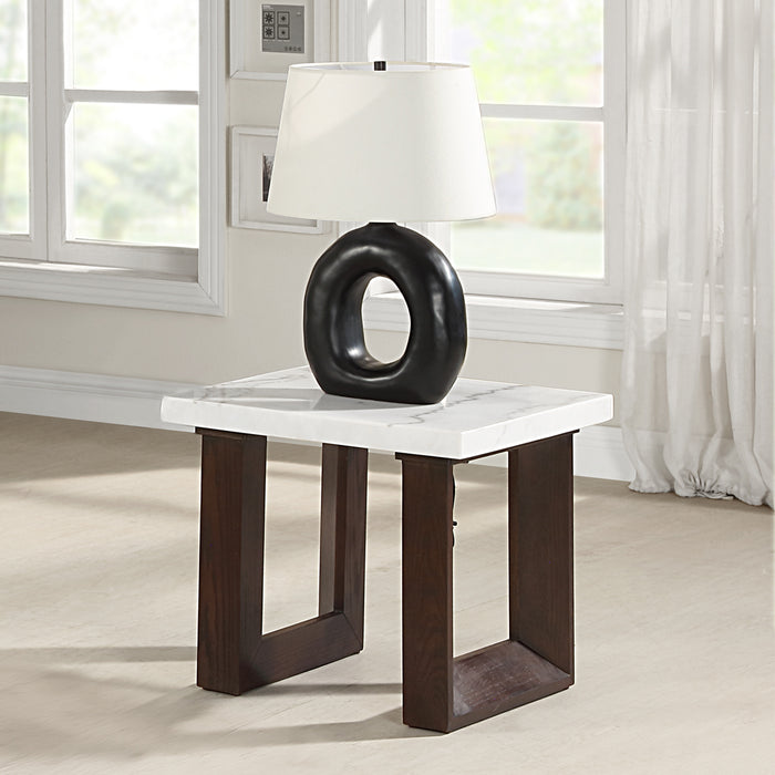 Edwyn End Table w/Natrual Marble Top