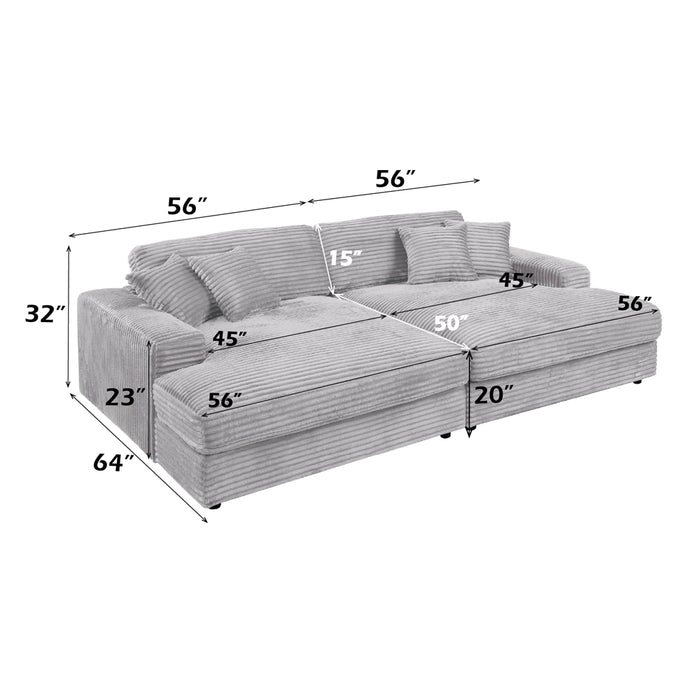 Hilde Sectional Sofa w/4 Pillows - Image 9